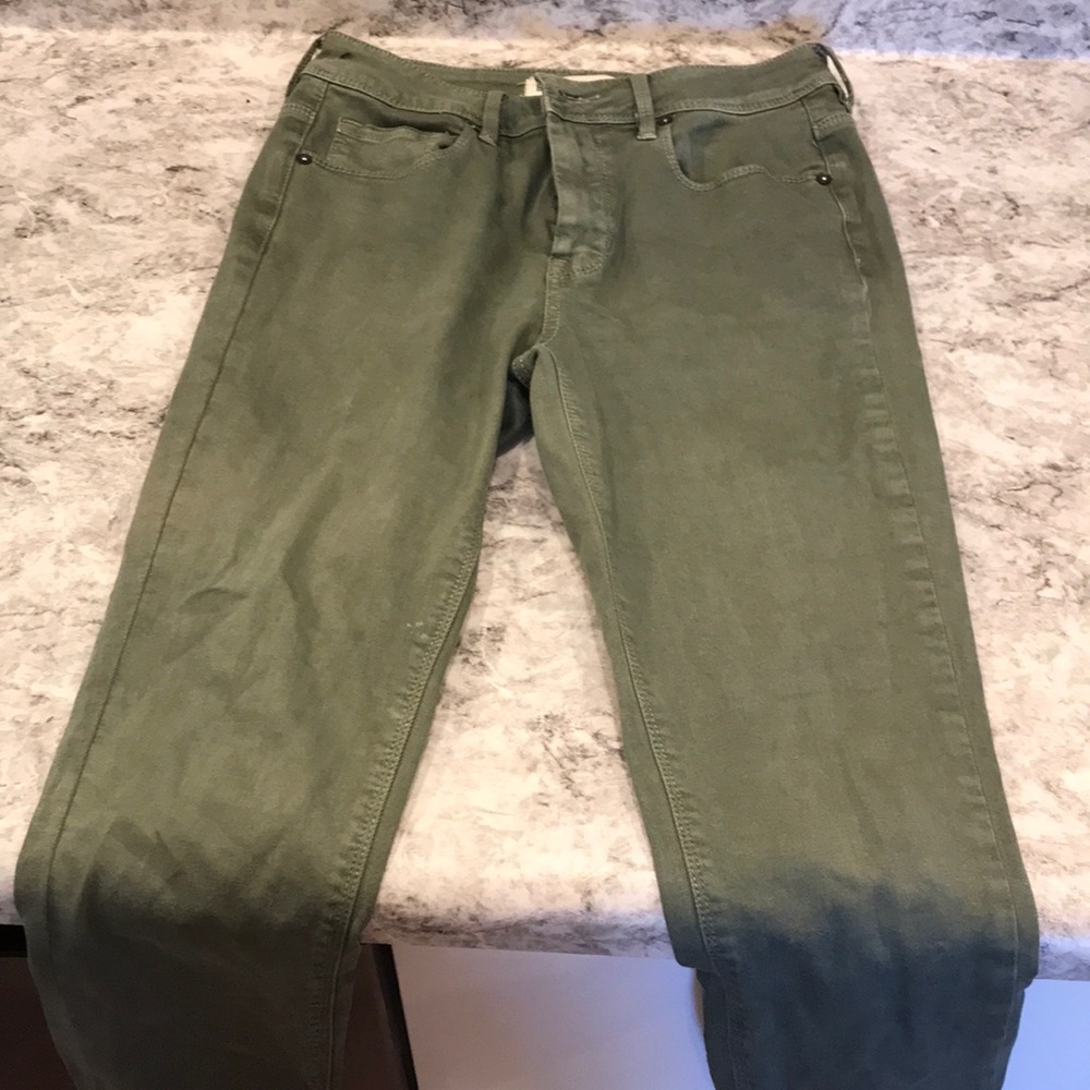 Army green skinny jean